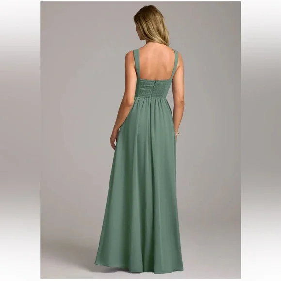 NWT Azazie Rosaline Bridesmaid Dress in Eucalyptus - Picture 6 of 6